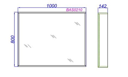 Зеркало Aqwella Basic 80x100 см, дуб золотой