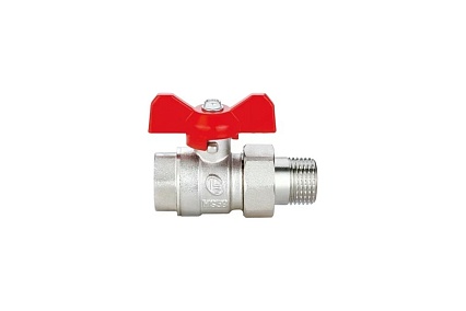 Шаровой Кран DOUBLE-LIN латунный бабочка, со сгоном (американка) НР/ВР 1 1/4" LL1569 (1 1/4")