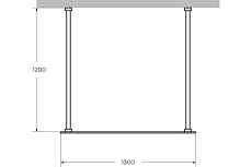 Душевая перегородка Cezares Liberta 130x195 LIBERTA-L-2-130-120-C-Cr прозрачная, профиль хром