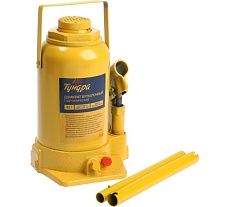 Бутылочный гидравлический домкрат Тундра второй клапан, подъем/подхват: 465/255 мм, 32 т 9422644