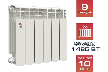 Биметаллический радиатор Невинномысский радиаторный завод ПРОФИ 350/100 9 секций 1001609