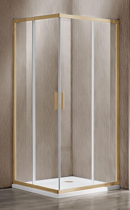 Душевой уголок Vincea Garda VSS-1G900CLG 90x90 брашированное золото, прозрачный