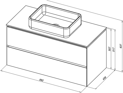 Мебель для ванной Allen Brau Infinity 100 см, 2 ящика, anthracite matt