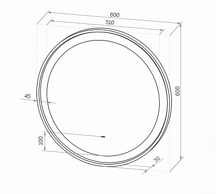 Зеркало Art&Max Napoli AM-Nap-600-DS-F-Grey 60x60 см, с подсветкой, серый матовый