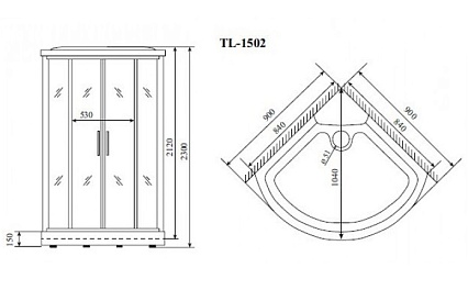 Душевая кабина Timo Lux TL-1502 90x90