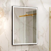 Зеркало Континент Frame Black LED 70x90 см с подсветкой, черный ЗЛП1609