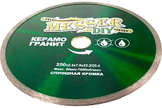 Диск алмазный сплошной по керамограниту (200х22.2/25.4 мм) Messer DIY 03.200.008