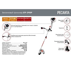 Бензиновый триммер Ресанта БТР-2900Р 70/2/43
