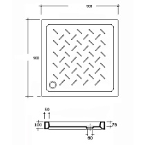 Поддон для душа RGW CR 90x90 19170199-08 керамический, золото