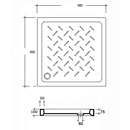 Поддон для душа RGW CR 90x90 19170199-08 керамический, золото