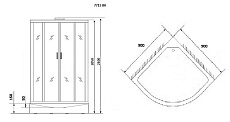 Душевая кабина Niagara Luxe NG-7715WBK 90x90 белый, без крыши