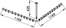 Карниз для ванны Keuco Plan 14939011200 120x120 см хром