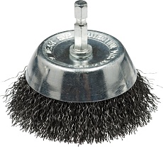 Щетка чашечная (15 шт; 75 мм; хвостовик HEX1/4; нержавеющая гофрированная проволока 0.3 мм) для дрелей Профоснастка 20902002