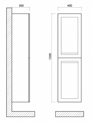 Шкаф пенал Art&Max Platino 40 см белый матовый