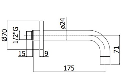 Излив для ванны Paffoni Light ZBOC139BO 175 мм, матовый белый