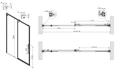 Душевая дверь Vincea Ultima VDS-7UL140CL 140x200 хром, прозрачная