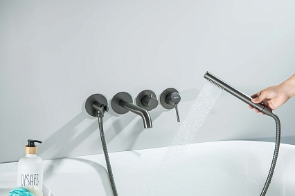 Смеситель для ванны Aquatek Европа AQ1344BGM оружейная сталь Смеситель для ванны Aquatek Европа AQ1344BGM оружейная сталь