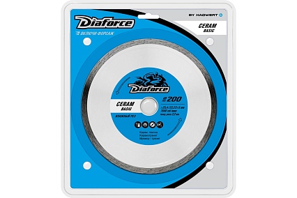 Диск алмазный CERAM BASIC 200x25.4/22.23x5x2.2 мм, влажный рез Diaforce 513200