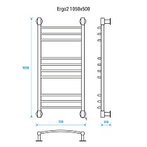 Полотенцесушитель электрический Energy Ergo2 EETR0ERGO21055 50x105 хром