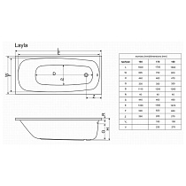 Акриловая ванна Excellent Layla 180x80