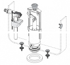 Выпускной комплект AlcaPlast SA2000 1/2&quot; со стоп кнопкой