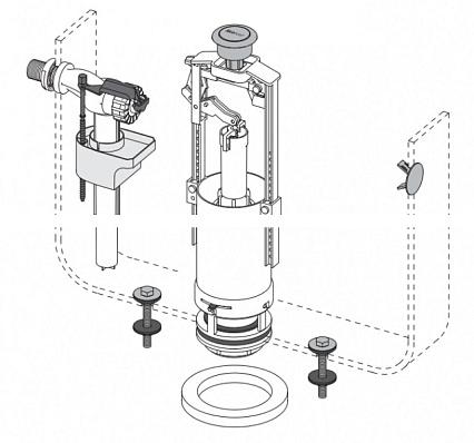 Выпускной комплект AlcaPlast SA2000 1/2" со стоп кнопкой