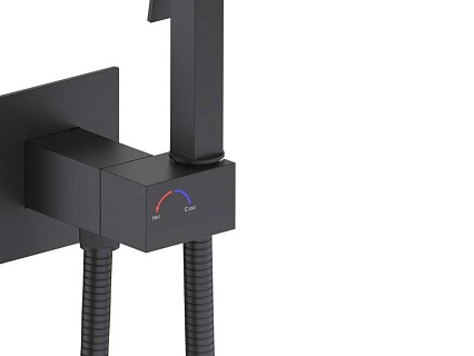 Смеситель Aquatek Лира AQ1025MB с гигиеническим душем, черный матовый