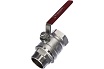 Шаровой кран Giacomini R254DL 1 1/2", внутренняя/наружная, ручка-рычаг красный, хромированный R254LX007