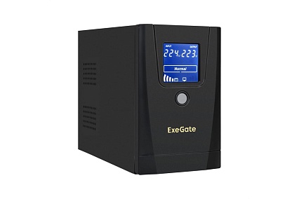 Источник бесперебойного питания Exegate SpecialPro Smart LLB-1000.LCD.AVR.1SH.2C13, металлический корпус, Black 292787