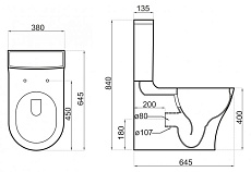 Бачок для унитаза BelBagno Deluca BB343T