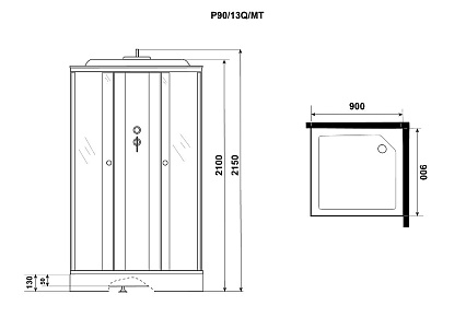 Душевая кабина Niagara Promo P90/13Q/MT 90x90 стекло матовое, без г/м