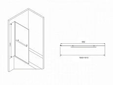 Шторка для ванны Abber Immer Offen AG70100B 100x140 черный