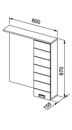 Зеркальный шкаф Aquanet Доминика 60 см белый