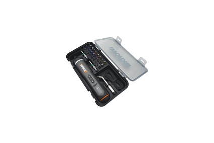 Аккумуляторная отвертка Worx 4В, 5Нм, 1,5Ач, набор оснастки WX242