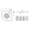 Поддон для душа BLB С96С 90x90 четверть круга