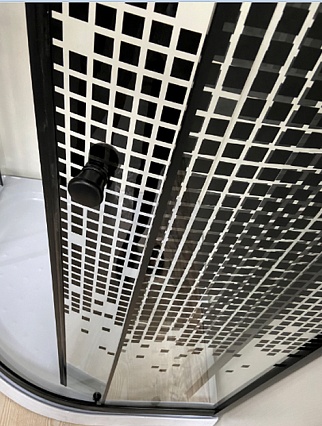 Душевой уголок Niagara NG-007 BLACK 90x90 с рисунком, черный