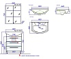 Тумба с раковиной Aqwella Аллегро 65 см 3 ящика