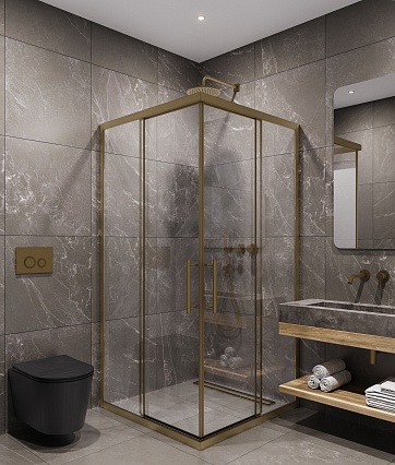 Душевой уголок Timo TKSS-100/17C-8 100x100 прозрачный, матовое золото