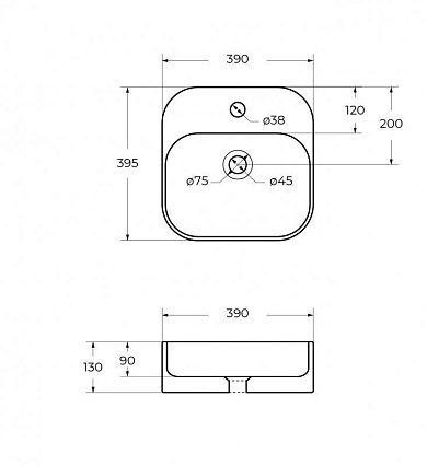Раковина Cezares CZR-6615 39 см белый
