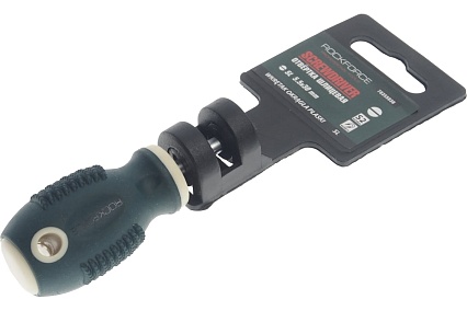 Шлицевая магнитная отвертка Rockforce Profi S2 SL5.5х30мм, на пластиковом держател RF-70355030(28263)
