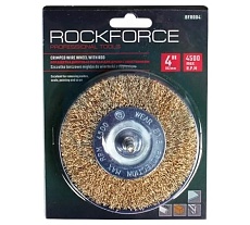 Кордщетка дисковая латунная 100 мм, в блистере Rockforce RF-BFR004(29069)