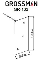 Шторка для ванны Grossman GR-103N 80x150 прозрачное