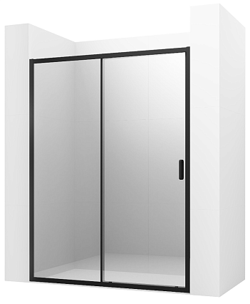 Душевая дверь Ambassador Forsa 120x200 17021218AB прозрачная, чёрный
