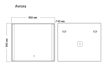 Зеркало Grossman Avrora 90 см с подсветкой