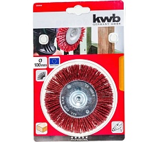 Щетка плоская нейлоновая (100 мм; хвостовик 6 мм; грубая) KWB 6044-30