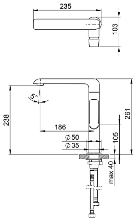 Смеситель для раковины Ravak Flat FL 016.00 X070125 хром