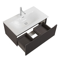 Тумба с раковиной BelBagno Uno 80 см 1 ящик, Темно-серый матовый