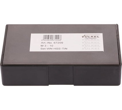 Набор метчиков для шуруповерта VOLKEL 3 в 1 M3-M10 HSS-TiN 7пр V67209