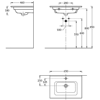 Раковина Kerama Marazzi Piano PI.wb.65 65 см