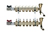 Коллекторная группа Tiemme 7 отводов 1" с расходомерами, латунь 3870004 / 3871G060507
